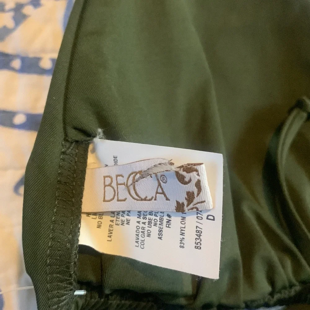 Becca by Rebecca Virtue Olive Green  Code High Neck Bikini Top Size D new no tag - Picture 6 of 9